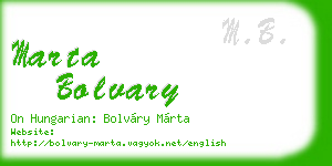 marta bolvary business card